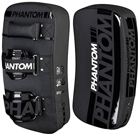 Phantom Athletics Pratzen - Thai Pads Set - Kampfsport Schlagpolster - 2 Stück (APEX Kick Pads - Schwarz)