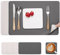 Myir JUN Tischsets Abwaschbar und Untersetzer, Platzset Leder Platzdeckchen Abwaschbar Doppelseitigen Tischsets Umkehrbares Tischset rutschfest Tischset Lederoptik (Grau Beige, Satz von 6)