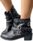 Minetom Damen Stiefeletten Biker Boots Stiefel Blockabsatz Herbst Winter Frauen Schuhe Schnallen Chelsea Boots Vintage Cowboy Boots Combat Mit Seitlicher Reißverschluss A Schwarz 39 EU