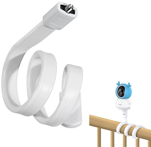 Helweet Soporte Monitor de Bebé, Soporte Camara Bebe, Montaje de Vigilabebes, Soporte Vigilabebes, Diseñado para Vigilabebés con Agujeros Roscados M6, Blanco