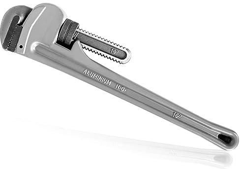 ETERNA Rohrzange 18 Aluminium Gerade Rohrzange mit Legierung Kohlenstoffstahl Haken Backen Heavy Duty Sanitärschlüssel