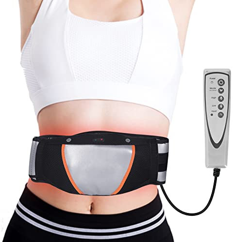 Vinteky Schlankheitsgürtel, Tragbares Bauchmuskeln Gürtel mit Tragbare Taschen für Bauch, Massagegürtel Trainingsgerät für Männer und Frauen, Geschenke & Effektiver (schwarz)