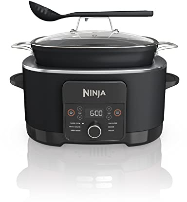 Ninja® 12-in-1 PossibleCooker™ PLUS | 8.5-qt - Sous Vide & Proof Multi-Cooker | Slow Cooker, Dutch Oven & More | Glass Lid & Integrated Spoon | Nonstick | Oven Safe Pot to 500°F | Black | MC1010
