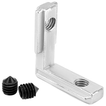 QWORK® 50stk. T Slot T-Nut Aluprofil 2020 Nut 6 M5 Winkelwinkel, 90° Zinklegierung Vernickelt Inneneckverbinder