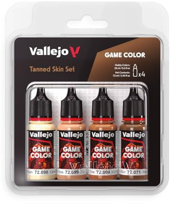 Vallejo - Tanned Skin Color Set | Game Color | Contains 4 Bottles x 18 ml (0.60 fl.oz.)