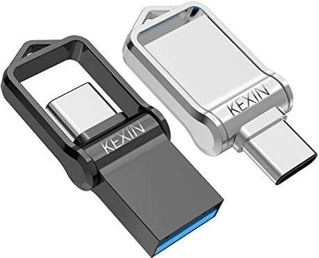 KEXIN USB Stick 128GB 2er Pack USB C Stick 128GB Dual Speicherstick USB 3.0 OTG USB Type-C-Anschluss, 100 MB/s Lesegeschwindigkeit, Smartphone Speicher