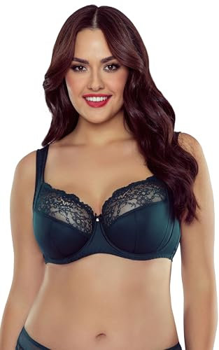 Vivisence Underwired Lace Semi Padded Bra 1056, Green,38DD
