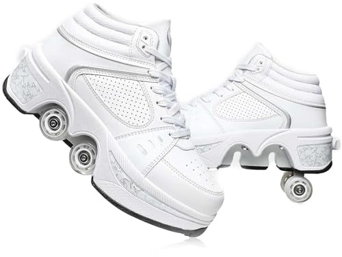 preyrocbirds skor med hjul, LED-lysande skoter, skateboards, dolda rullar, justerbara rullskor för löpsportskor att leka med för män och kvinnor
