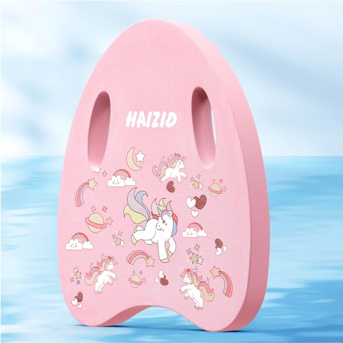 Flintronic 1PCS Tabla de Natación para Niños, Flotador Ligero Seguro, Equipo Auxiliar de Ejercicio en Piscina, Ayuda de Entrenamiento Fuerza de Piernas, con Patrón Lindo, Unicornio Rosa