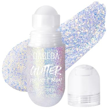 Prreal Roll-on Body Glitter Gel rullglitter färgskiftande glitter för festivaler och raves, holografisk glitter för ansiktsmålning, glitter i hårgelé