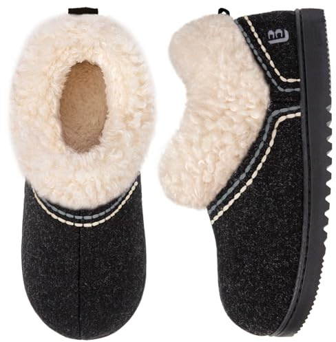 LongBay Women's Bootie Slippers Warm Memory Foam Winter House Shoes Gift | Wool Blend Upper, Plush Lining, Cushioned Support, Machine Washable, Stylish Versatile, Gift, Non Slip Indoor Outdoor