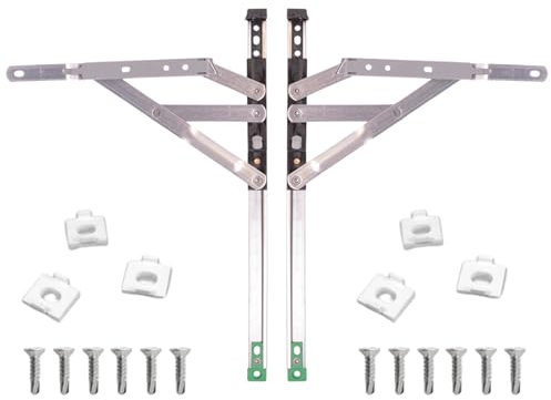 16 Horizon Egress Window Friction Stay Hinges True 90 Degree Glazing Friction Stay PVC 13mm 17mm Stack 16 inch Non Handed Stainless Steel