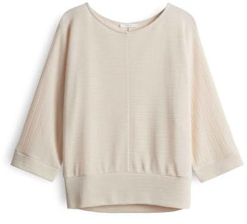 OPUS Damen Dreiviertelarmshirt | SOLLIKA Structure Loose mit Fledermausärmeln Natural Glaze, 40