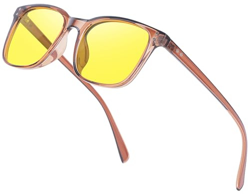 Ymmott Lunettes Conduite de Nuit Polarisés - Anti-éblouissement Lunette Vision Nocturne pour Homme Femme Lunettes Jaunes