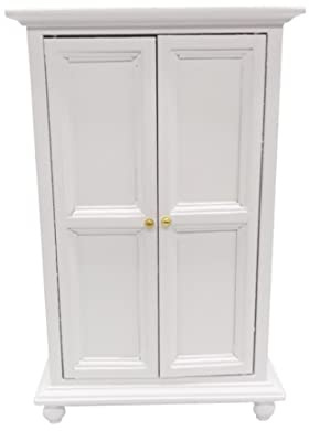 Miniature Dollhouse Furniture 1:12 Dollhouse Wooden Wardrobe for Living Room Bed Room Decoration White Furniture