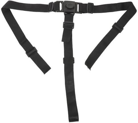 FIXOSHEE Arnés de Seguridad Infantil de 3 Puntos Ajustable para Trona y Cochecito Correa de Nylon Negra para Silla Alta y Triciclo Banda de Protección para Pequeños Accesorio Seguro