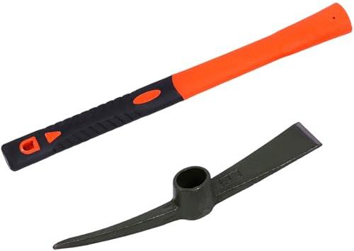 Garden Pick Mattock, Fiberglass Handle, for Soil Breaking Planting Camping Landscaping Home Excavation Trail Maintenance Fiberglass Handle Mattock