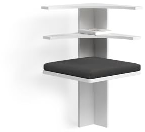 Livinity Panca ad angolo Tiberio, Bianco, 43.5 x 43.5 cm