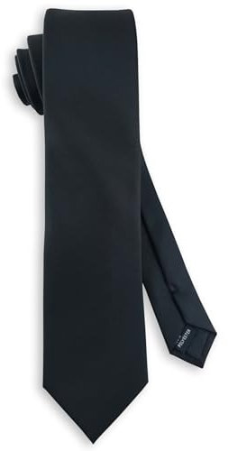 TigerTie - Herren Designer Krawatte in schwarz matt, fein und dezent, unicolor einfarbig, klassische 8 cm Breite, ideal für Beerdigungen als auch für Geschäftstermine, festliche Anlässe und Freizeit