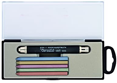 Koh-I-Noor Versatil 53530N8005TE Metallbleistifte mit Spitzer, weiche Oberfläche, Set – Schwarz, 1 Stück (1er Pack)