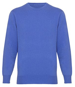 Lona Scott Mens Cashmere Jumper, Crew Neck, Electric Blue M