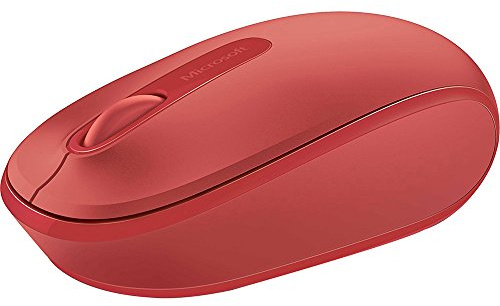 Microsoft Wireless Mobile Mouse 1850 - Flame Red. Comfortable Right/Left Hand Use, Wireless Mouse with Nano transceiver, for PC/Laptop/Desktop, works with Mac/Windows 8/10/11 Computers