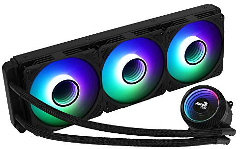 Aerocool MIRAGEL360, Flüssigkühlung CPU, 3 ARGB-Lüfter 12cm, TDP 550W, Schwarz