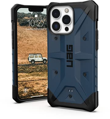 Urban Armor Gear Pathfinder Case kompatibel mit Apple iPhone 13 Pro [Wireless Charging kompatibel, Fallschutz nach Militärstandard, Ultra Slim Bumper] blau (mallard)