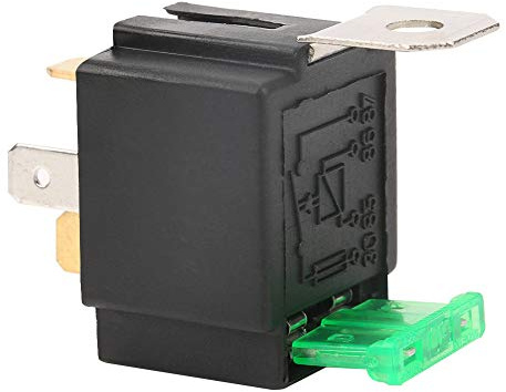 DC 12V 30A Relé Con Fusible Automotriz Negro De 4 Pines Con Soporte, Relé De Cambio De Foco De Barco De Camión Dividido De Arranque Contactos Normalmente Abiertos Relé Con Fusible De Encendido/apagado