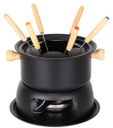 URBN-CHEF Service à fondue pour 6 personnes au chocolat ou au fromage avec 6 fourchettes