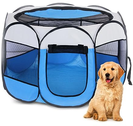 Recinto Cani da Interno, (65 x 65 x 40) cm Recinto per Gatti, Box Pieghevole per Cane, Gabbia per Gatto Esterno, Box per Cucciolo Gattini Conigli, Blu