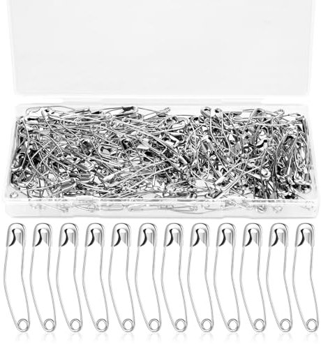 200 Stück Gebogene Sicherheitsnadeln,38mm Groß Safety Pins,Rechtwinkelbogen Sicherheitsnadeln zum Quilten,Rostbeständig Sicherheitsnadeln für Kleidung,DIY,Kunsthandwerk Nähen,mit Box
