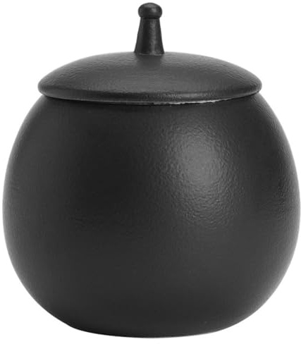 HONMEET Ceramic Food Jar Airtight Vintage Tea Storage Container for Sugar Spices and Tea Leaves Compact 3.5 Inch Kitchen Organizer