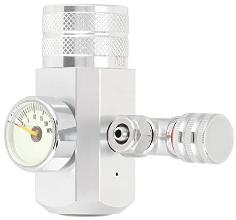 CO2 Regulator with Pressure Gauge for Aquatic Plants - Electromagnetic Control - for Aquarium and Hydroponics (Small Single Meter g5/8 Without Bubble Meter)