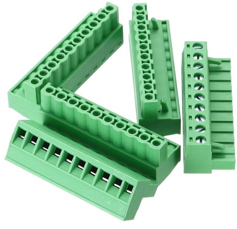 QUARKZMAN 5 Stück PCB-Klemmleiste, 5.08mm 10-polig 300V 15A PCB Montage Klemmenleisten