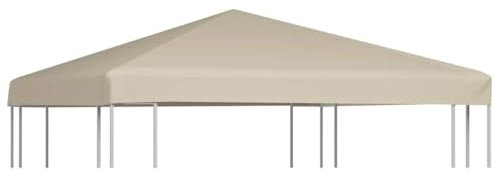 Mokuyary Reservöverdrag för trädgårdspaviljong ersättningsöverdrag paviljongtak antik lusthus markis 310 g/m² 3 x 3 m beige