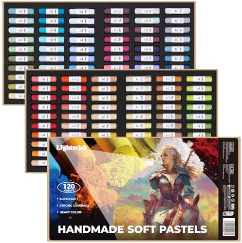 LIGHTWISH 120 Soft Pastels Set for Artists, Handmade Professional Pastels