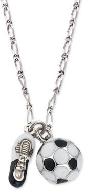 SCOUT Kinderschmuck, Collier 925 Sterling Silber, 35-39cm, Fußball und Schuh handemailliert