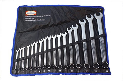 Juego de llaves combinadas XXL extralargas 8-32 mm 17 piezas