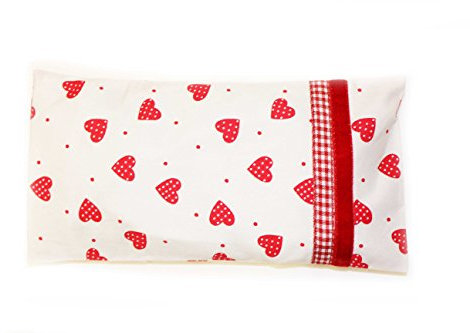 MIA STUDIO Yoga & Me Yoga-Lavendel-Augenkissen, Valentinstag, für Meditation/Entspannung, organische Baumwolle, waschbar, mikrowellengeeignet, umweltfreundlich,Dotty Hearts