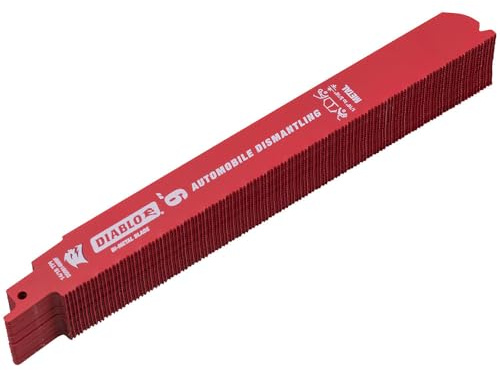 25 Pack 9 inch 14/18 TPI Diablo Steel Demon Bi-Metal Auto Dismantling Reciprocating Saw Blades for 1/16-5/16 Medium Metals