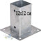 Suinga - Metallischer quadratischer Anker 12x12 cm, Basis 17,5x17,5 cm. Ideal für Holzpfosten.