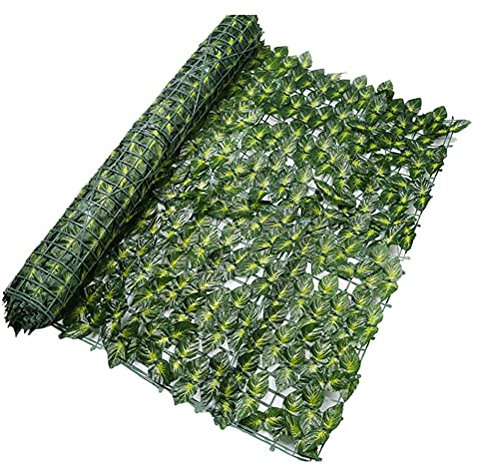 1 Rotolo Rete Ombreggiante, Recinzione Privacy Patio, Traliccio Decorativo, Decorazione Edera Artificial, per paesaggistici Recinzione Balcone(Foglia di Salvia Verde, 0.5x3M)