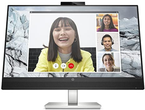 HP M27 Webcam Monitor, IPS, Full HD (1080p), 27 Inch, 75hz, 5ms response time, AMD Freesync, Built in 5mp Webcam, Built in Speakers, Anti Glare, Silver
