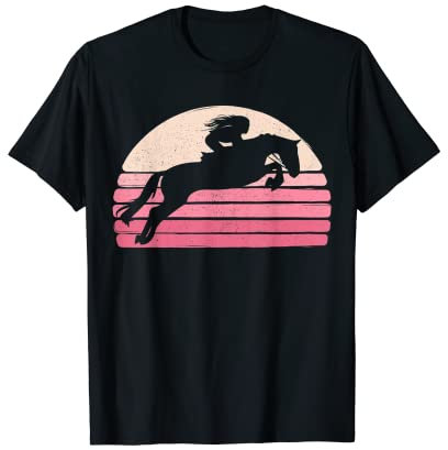 Vintage Mädchen Reitbekleidung Retro Reiten T-Shirt