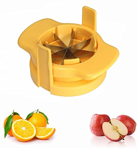 1 affettatrice a cuneo per limoni e lime, per guarnire cibo, limone, limone, frutta, separatore di mele, taglia arancia, taglia mela, colore giallo