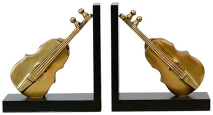 Bokstöd Bokändar Halkfri bokstöd ren koppar violin bokstöd Kreativ dekoration Bokhylla Skolkontor Hemstudie Metall Buchstütze Buchstützen