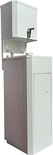 SANITOBI Mobiles Waschbecken NRs. Handwaschbecken Heißes Wasser. Spülbecken. Aufwaschtisch. Ausguss. Für Baustellen. Imfzentren, Gastronomie u.a. Transportierbares Gerät. Frischwassertank 10L. Grau