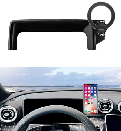 MaserWeller Support de téléphone de voiture pour Mercedes Benz GLC 2022-2024 / Classe C 2022-2024, accessoires pour écran d'instruments numériques de 12,3, rotation à 360°, support de téléphone