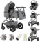 Zkiprm Kinderwagen 3 in 1 mit Autositz-Kombination, verstellbarer Griff Buggy Aluminium Rahmen hohe Landschaft Moskitonetz/regen Abdeckung/Mama Tasche enthalten, geeignet für Neugeborene 0-3 Jahre alt